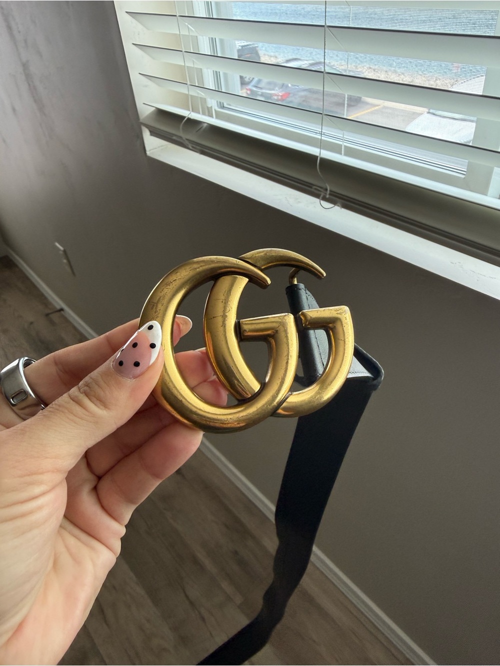 Gucci Gold Double G Leather Belt